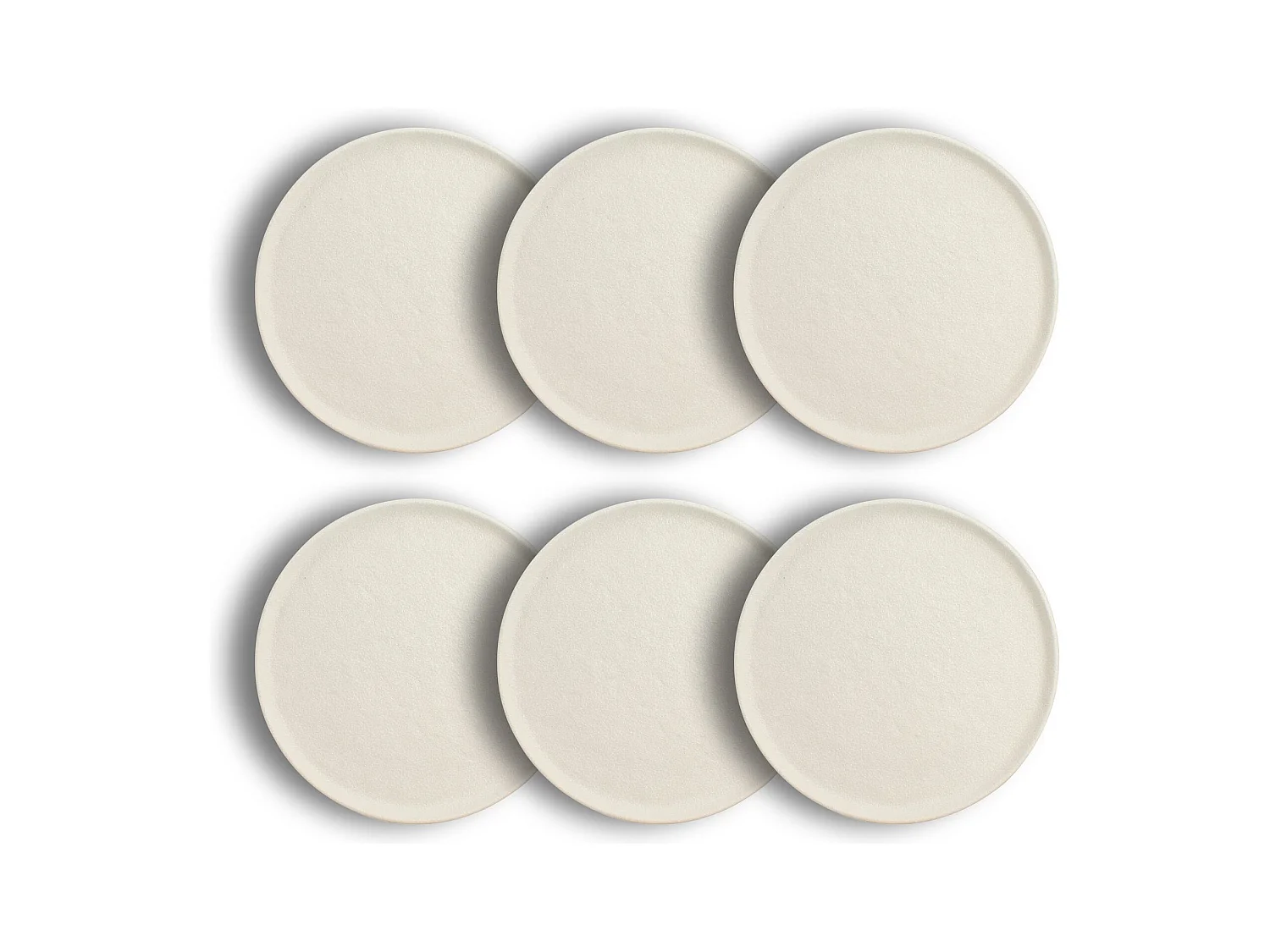 Ogo Living - Lot De 6 Assiettes A Dessert Snowstack 21cm En Gres Blanc Mat