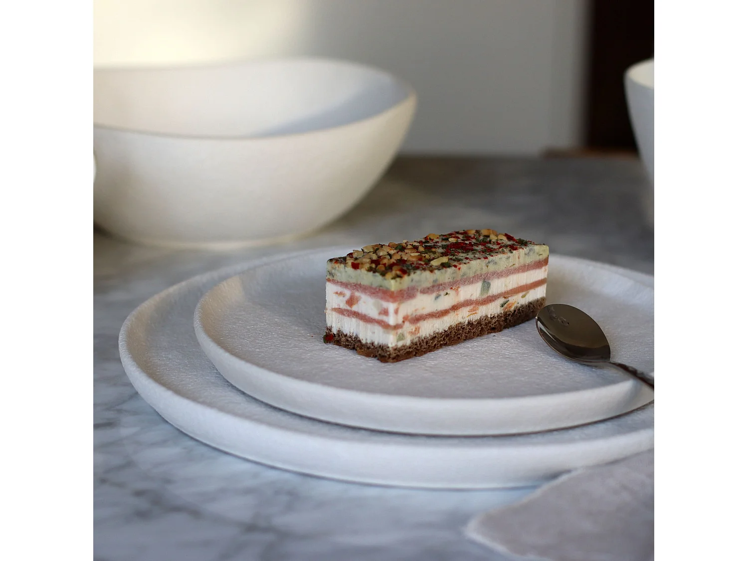 Ogo Living - Lot De 6 Assiettes A Dessert Snowstack 21cm En Gres Blanc Mat