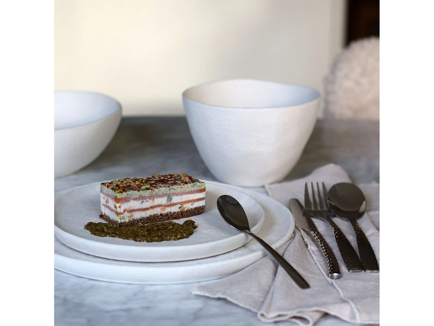 Ogo Living - Lot De 6 Assiettes A Dessert Snowstack 21cm En Gres Blanc Mat