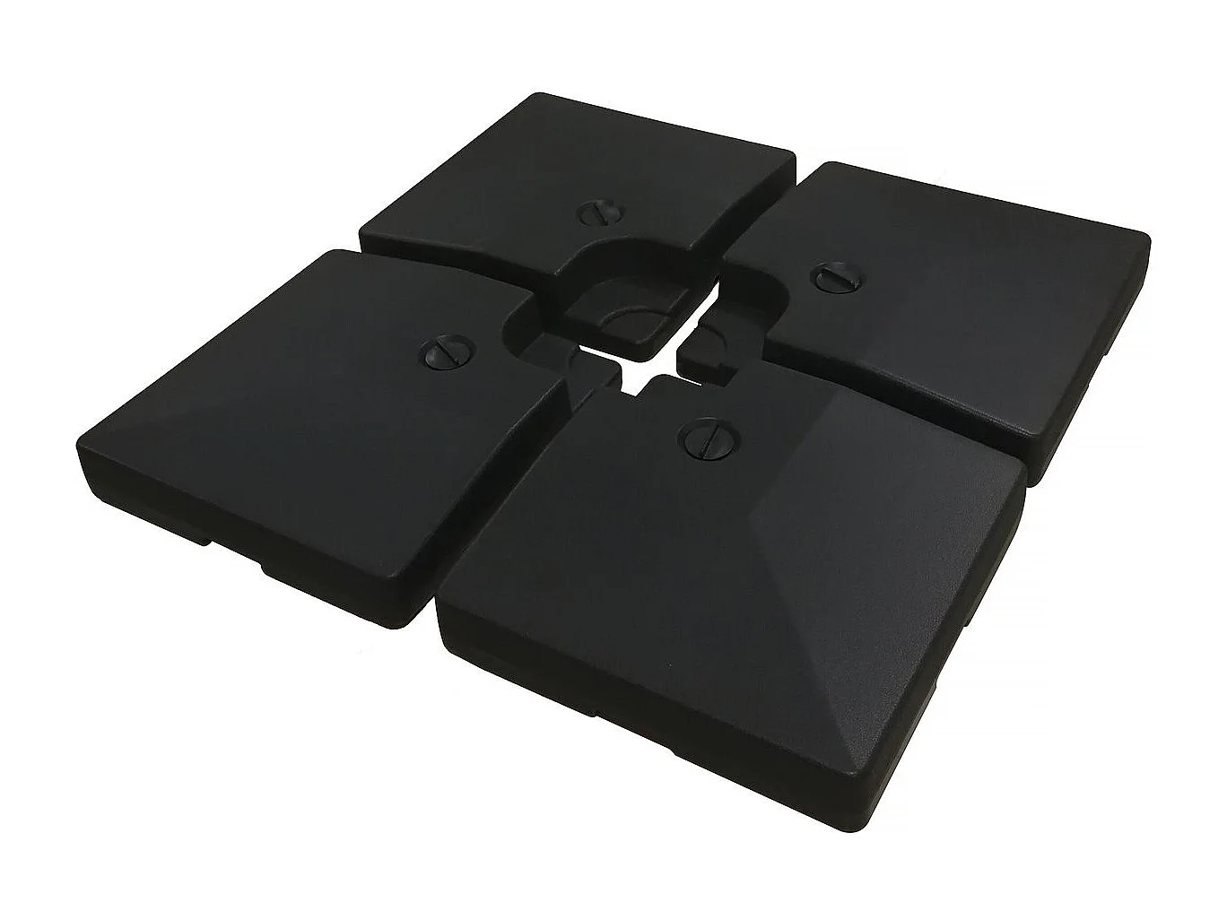 Parasol jardin déporté en aluminium "Sky 4" - 3 x 4 m - Ecru - Dalles à lester incluses