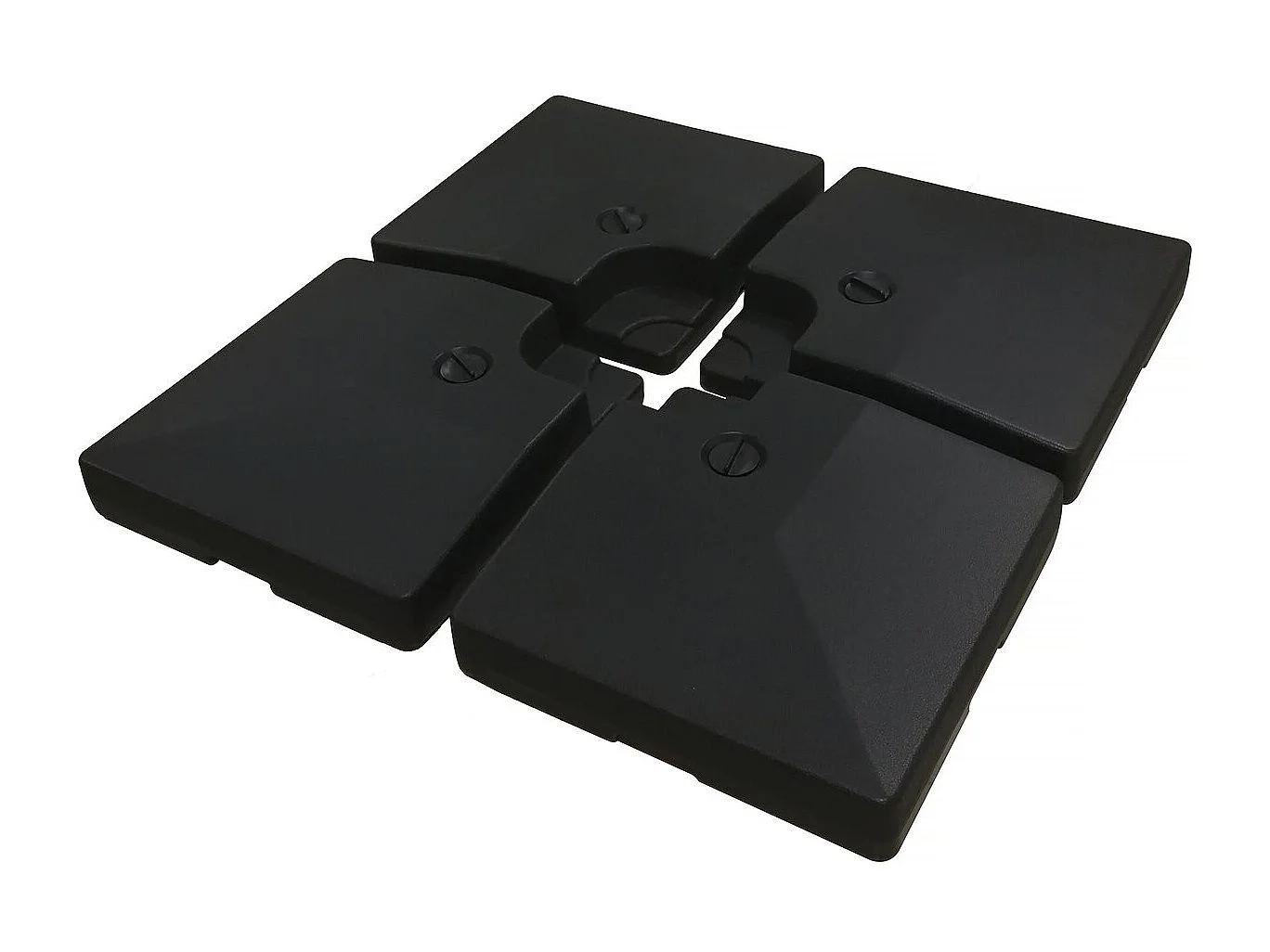 Parasol jardin déporté en aluminium "Sky 4" - 3 x 4 m - Gris - Dalles à lester incluses