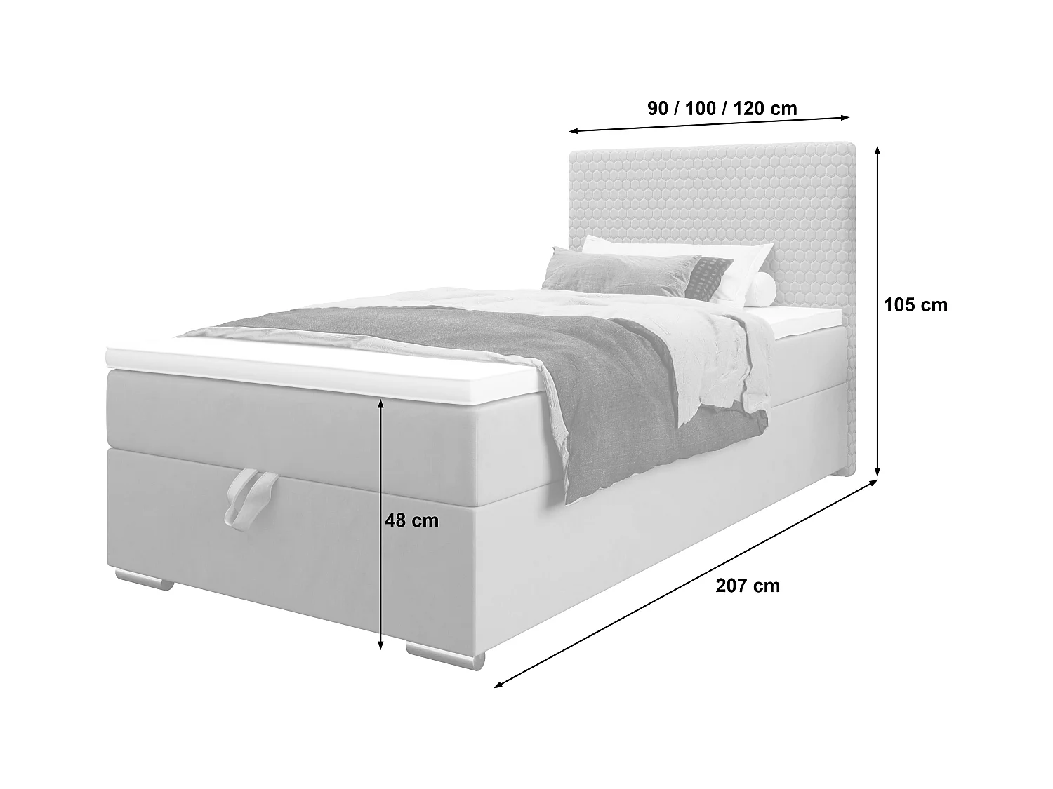 Boxspringbett HONEY 100x200 Riviera 81
