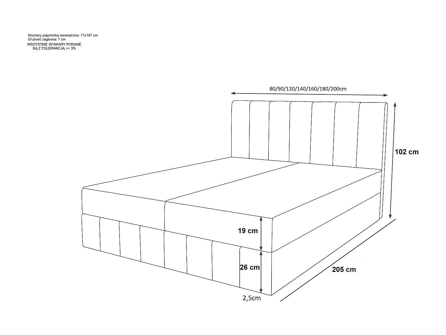 Boxspringbett BAHAMA 180x200 Monolith 59