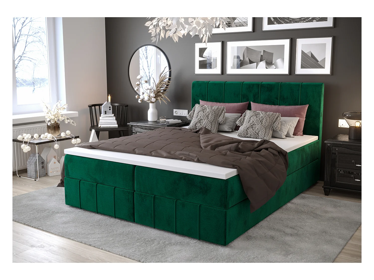 Łóżko kontynentalne BAHAMA 180x200 Monolith 37