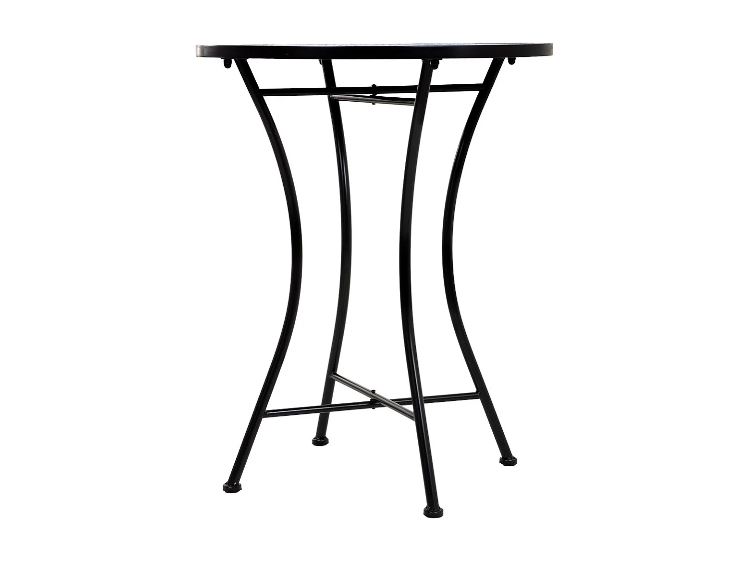 Tavolo + 2 sedie in ferro battuto, D60x75h-sedia(2): D38x46-90h Nero