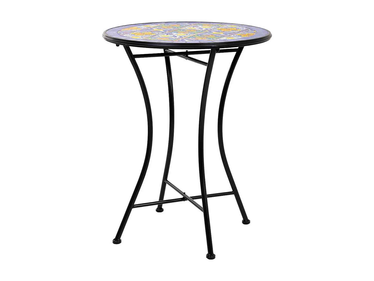 Tisch +2 Stühlen aus Schmiedeeisen, D60x75/Stühle D38x46-90h Schwarz