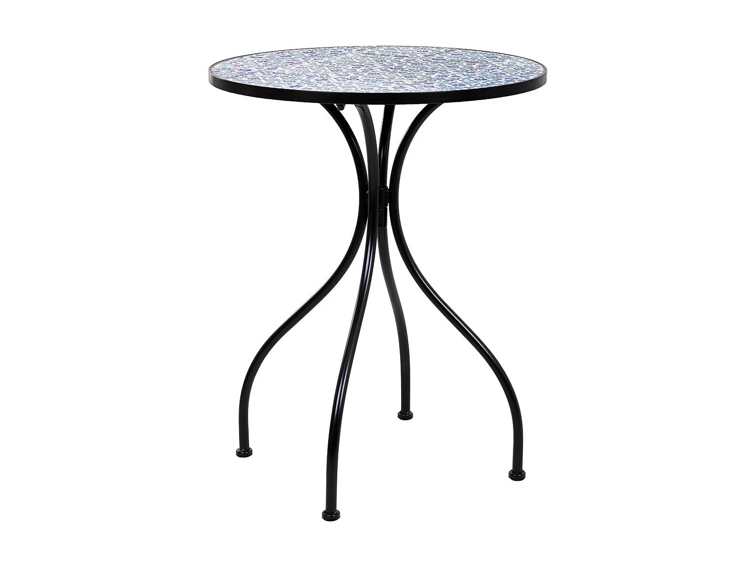 Tisch + 2 Stühlen aus Schmiedeeisen, D60x75/Stühle D38x46-90h Schwarz