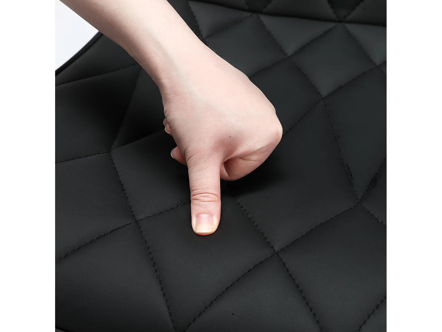 Lot de 2 Tabourets de bar HomeMiYN- Hauteur réglable, 360° rotatif en cuir diamanté, noir