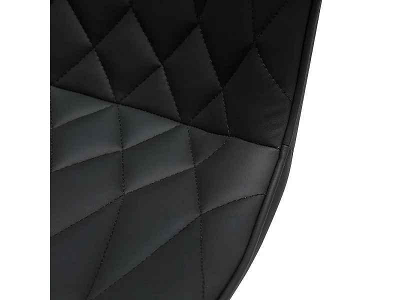 Lot de 2 Tabourets de bar HomeMiYN- Hauteur réglable, 360° rotatif en cuir diamanté, noir