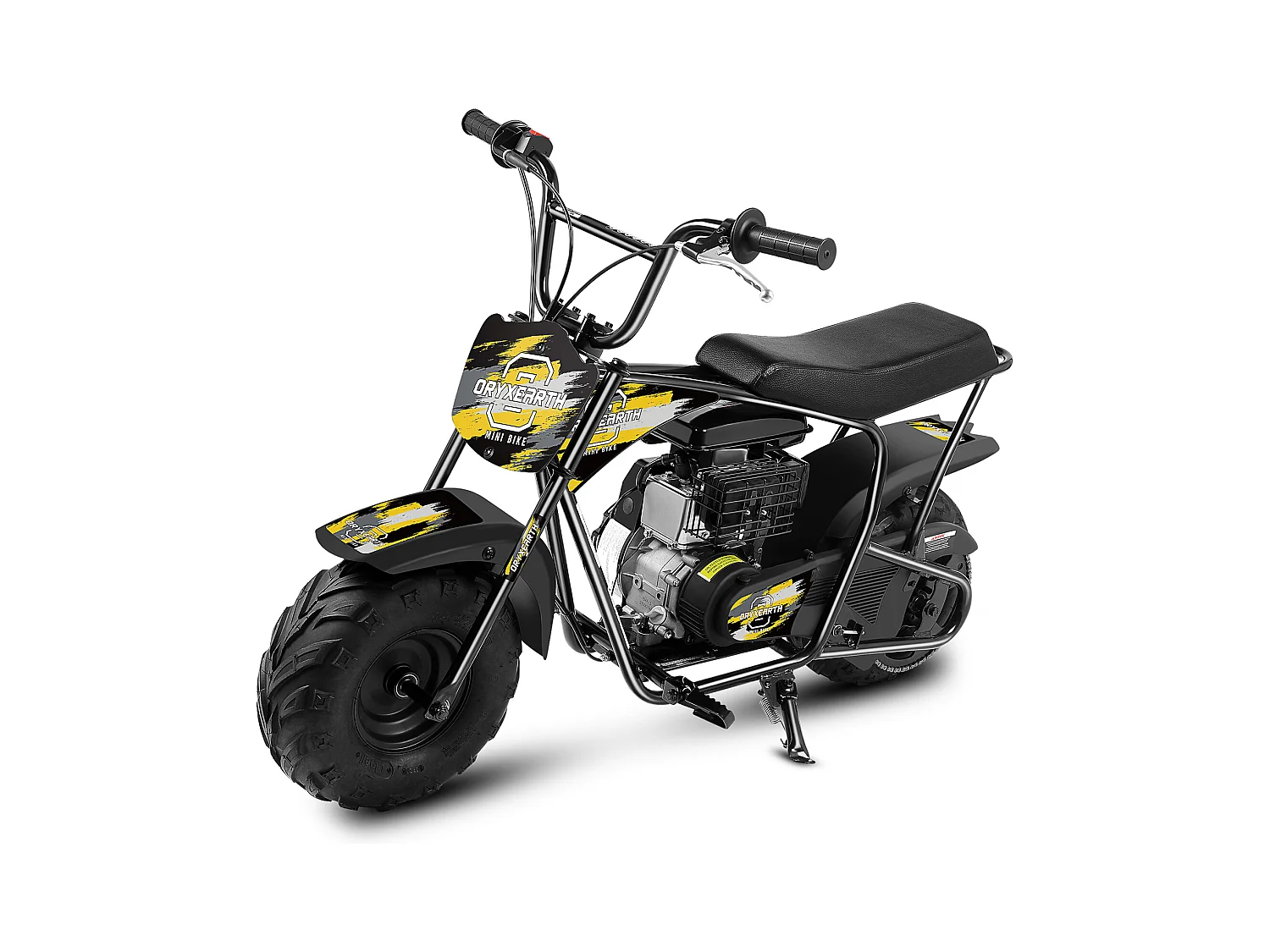 Mini-moto 105CC, 4 Temps, Essence, Mini-Moto Tout-Terrain Pit Bike Avec Transmission Automatique et Démarreur à corde, 13 ans et Plus (Jaune)