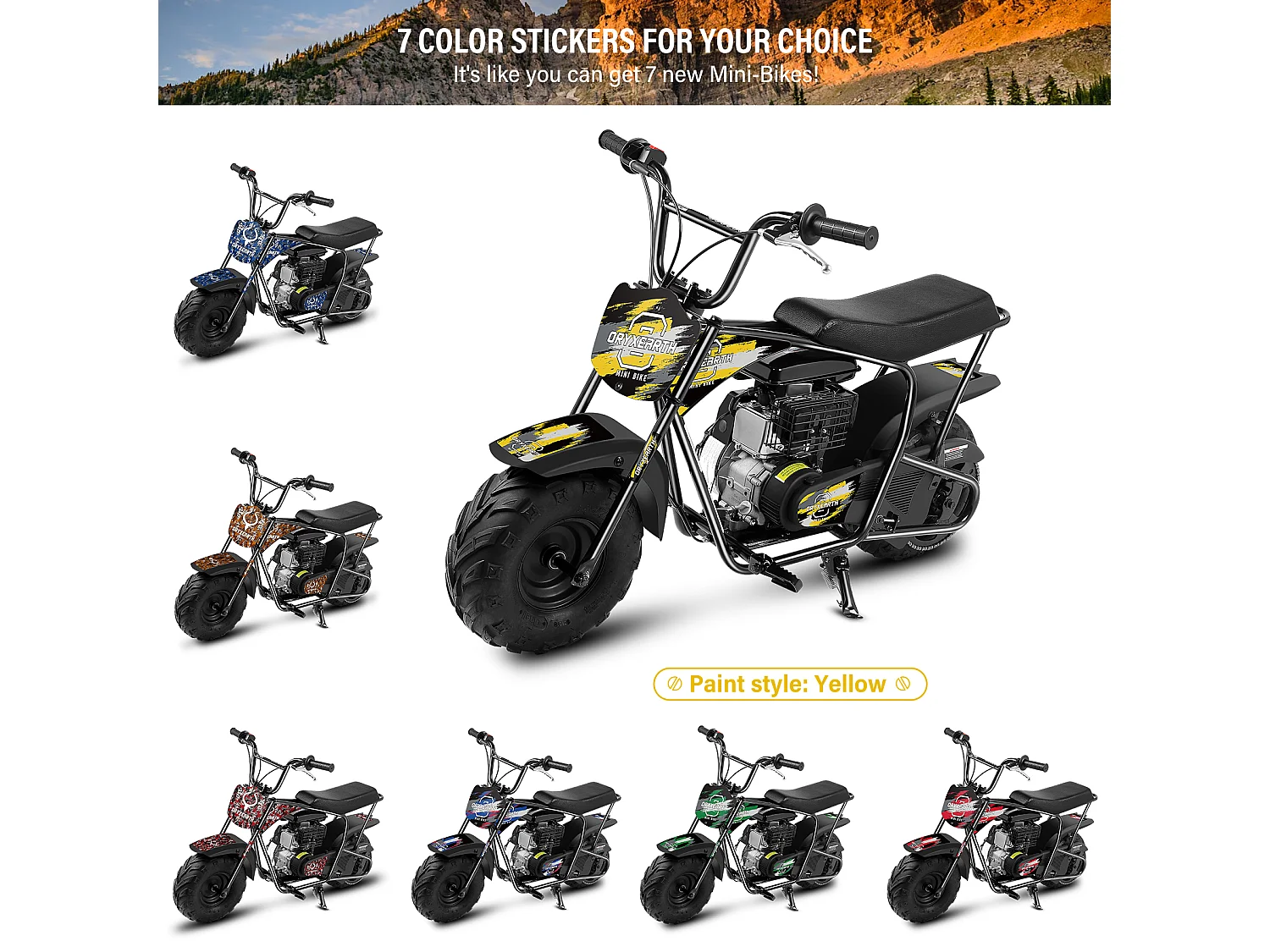 Mini-moto Dirt Bike Pocket Bike pour enfants 105CC, 4 temps, essence, mini-moto tout-terrain Pit Bike avec transmission automatique et démarreur à corde, 4 types d'