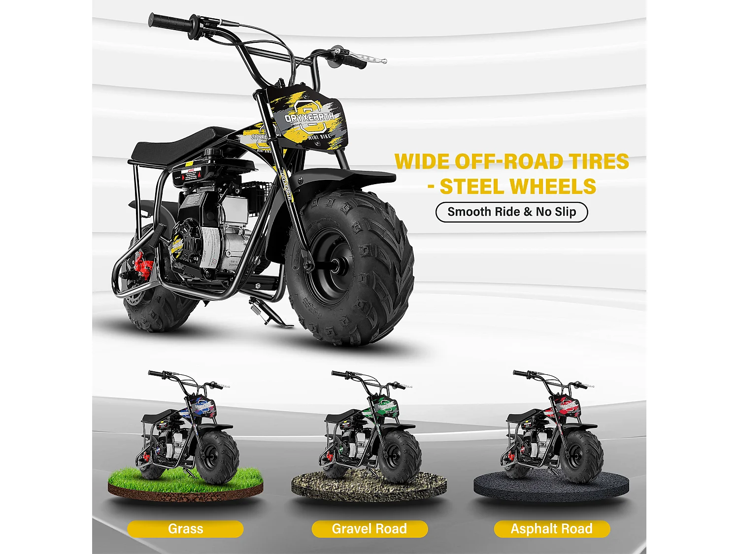 Mini-moto Dirt Bike Pocket Bike pour enfants 105CC, 4 temps, essence, mini-moto tout-terrain Pit Bike avec transmission automatique et démarreur à corde, 4 types d'