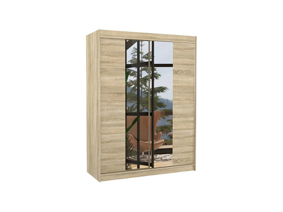 Armadio Tibo (120cm)/Specchio/LE/Ante scorrevoli/