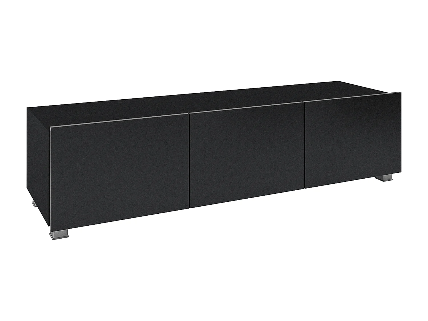 AX LIVING Meuble TV mural moderne Kossana 1 – largeur 300 cm, noir élégant