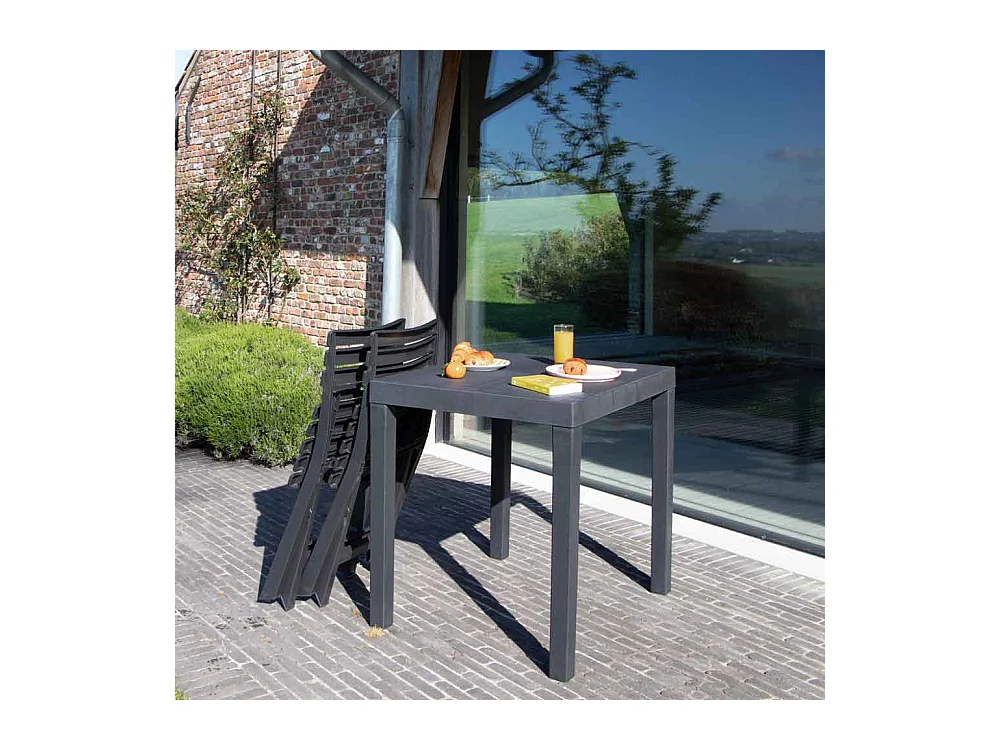 Ensemble de balcon en résine recyclé Anthracite CLUB