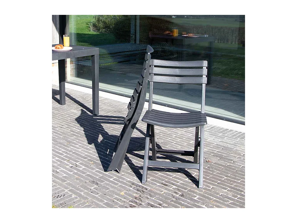 Ensemble de balcon en résine recyclé Anthracite CLUB