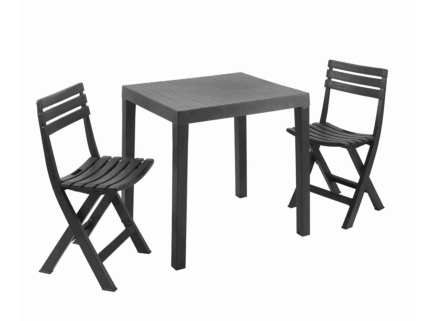 Salon de jardin en résine anthracite 2 places CLUB