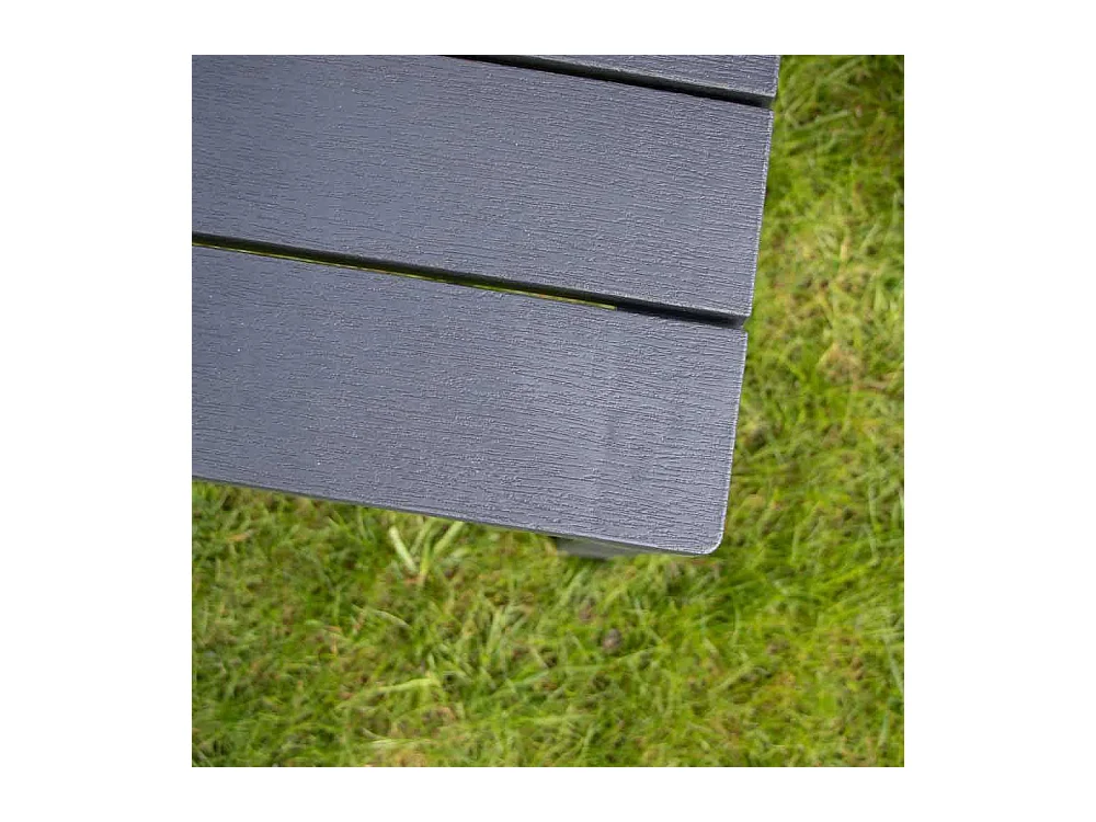 Ensemble avec banc X4 en résine recyclé Anthracite SAMOA