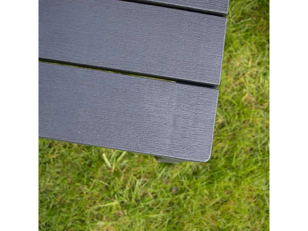 Ensemble avec banc X4 en résine recyclé Anthracite SAMOA