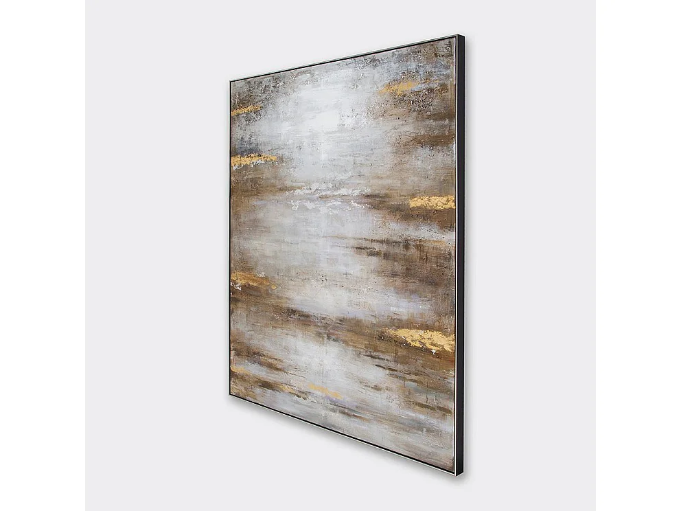 Tableau peinture à l'huile sur toile,peinte à la main avec cadre en bois noir - Longueur 150 x Profondeur 4 x Hauteur 200 cm