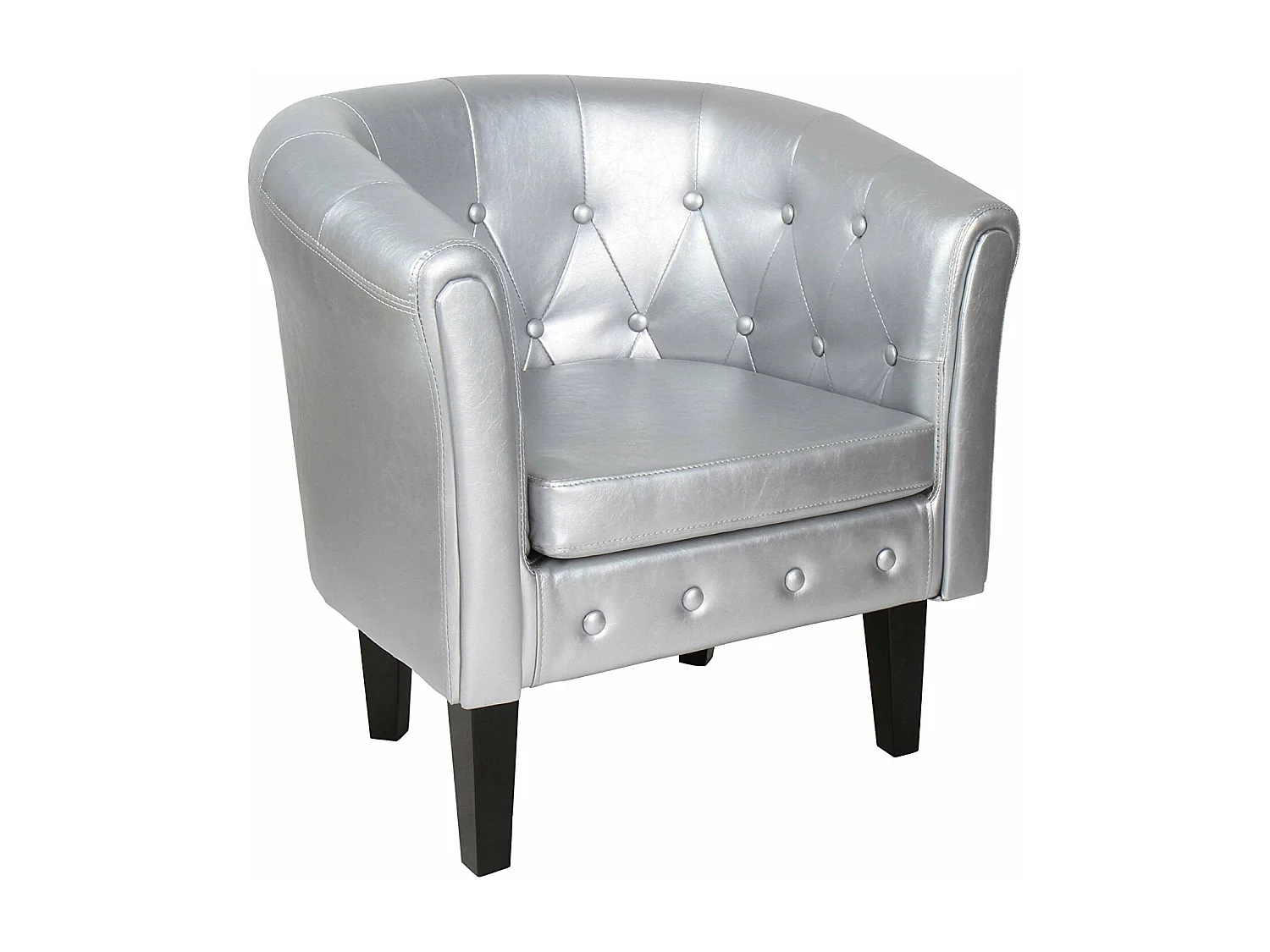 Poltrona Chesterfield para sala de estar cadeira para sala de jantar assento prateado 1101055