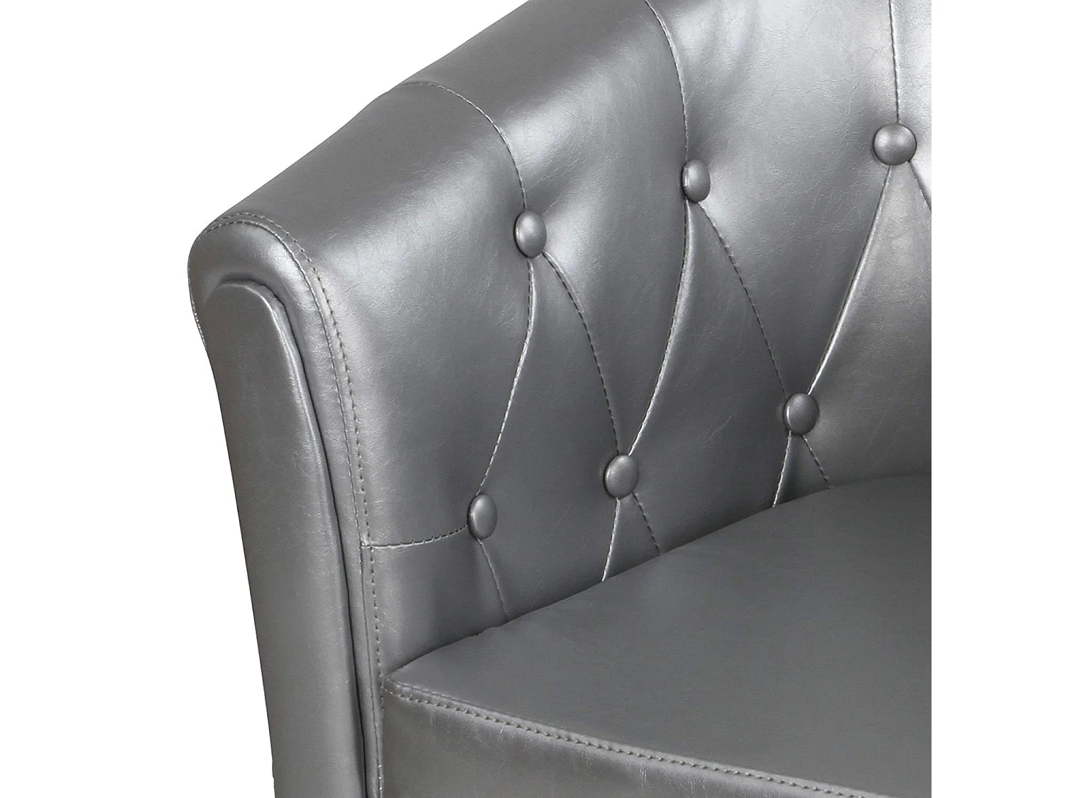 Poltrona Chesterfield para sala de estar cadeira para sala de jantar assento prateado 1101055