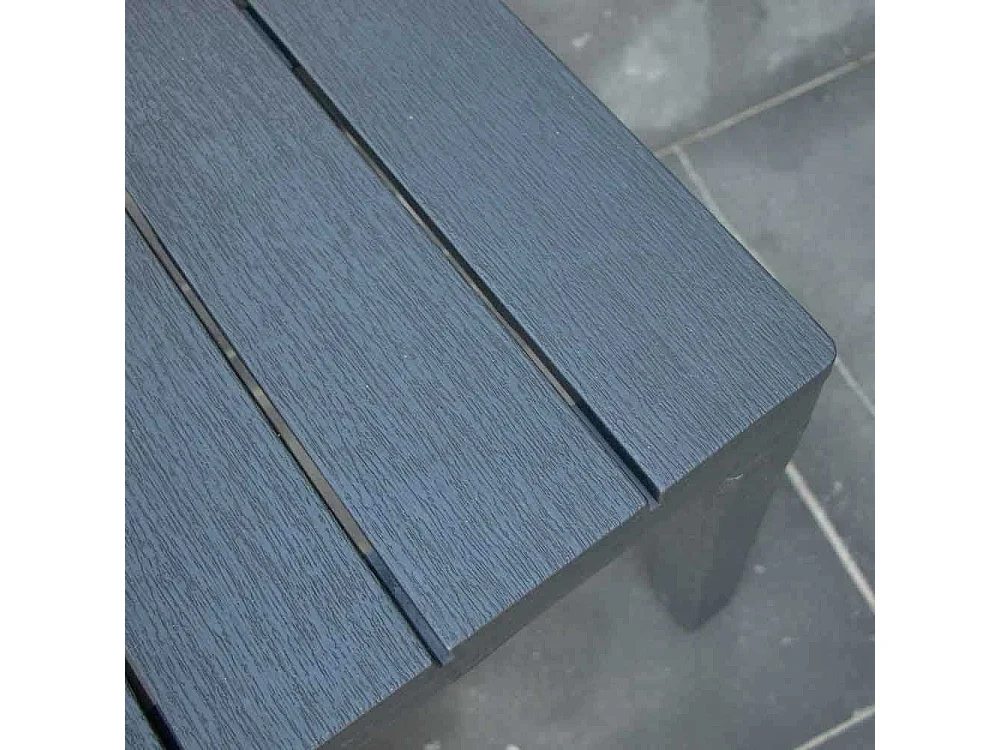 Ensemble avec banc X2 en résine recyclé Anthracite PAPUA