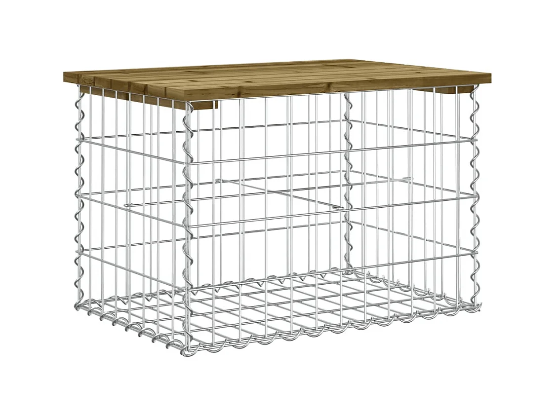 Banc de jardin design gabion 63x44x42 cm bois de pin imprégné