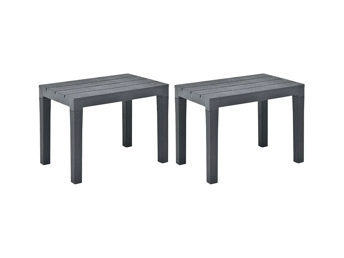 Bancos de jardín 2 unidades plástico gris antracita