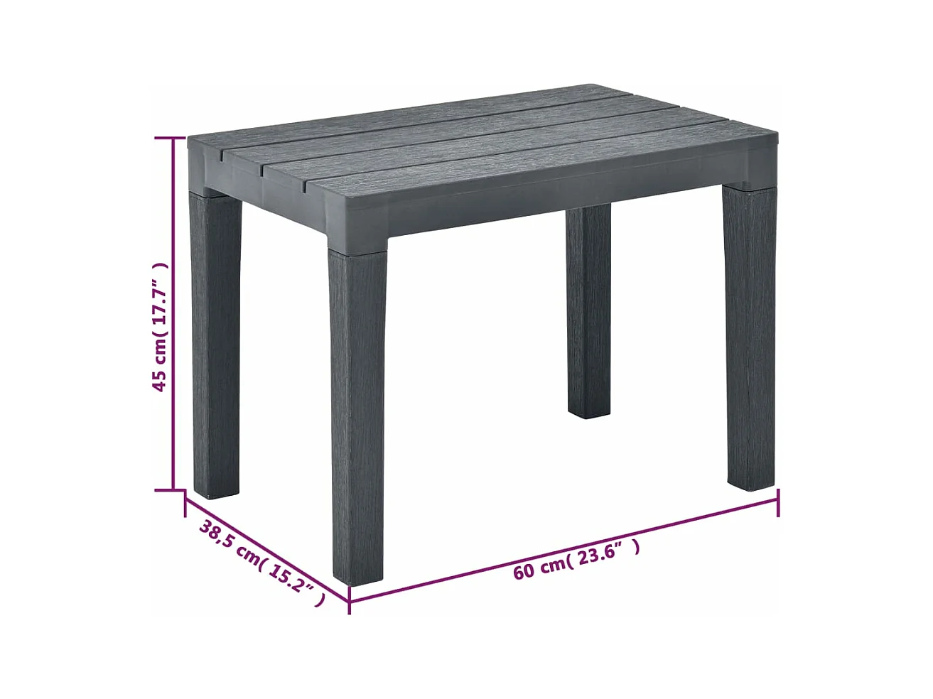 Bancs de jardin 2 pièces Anthracite Plastique