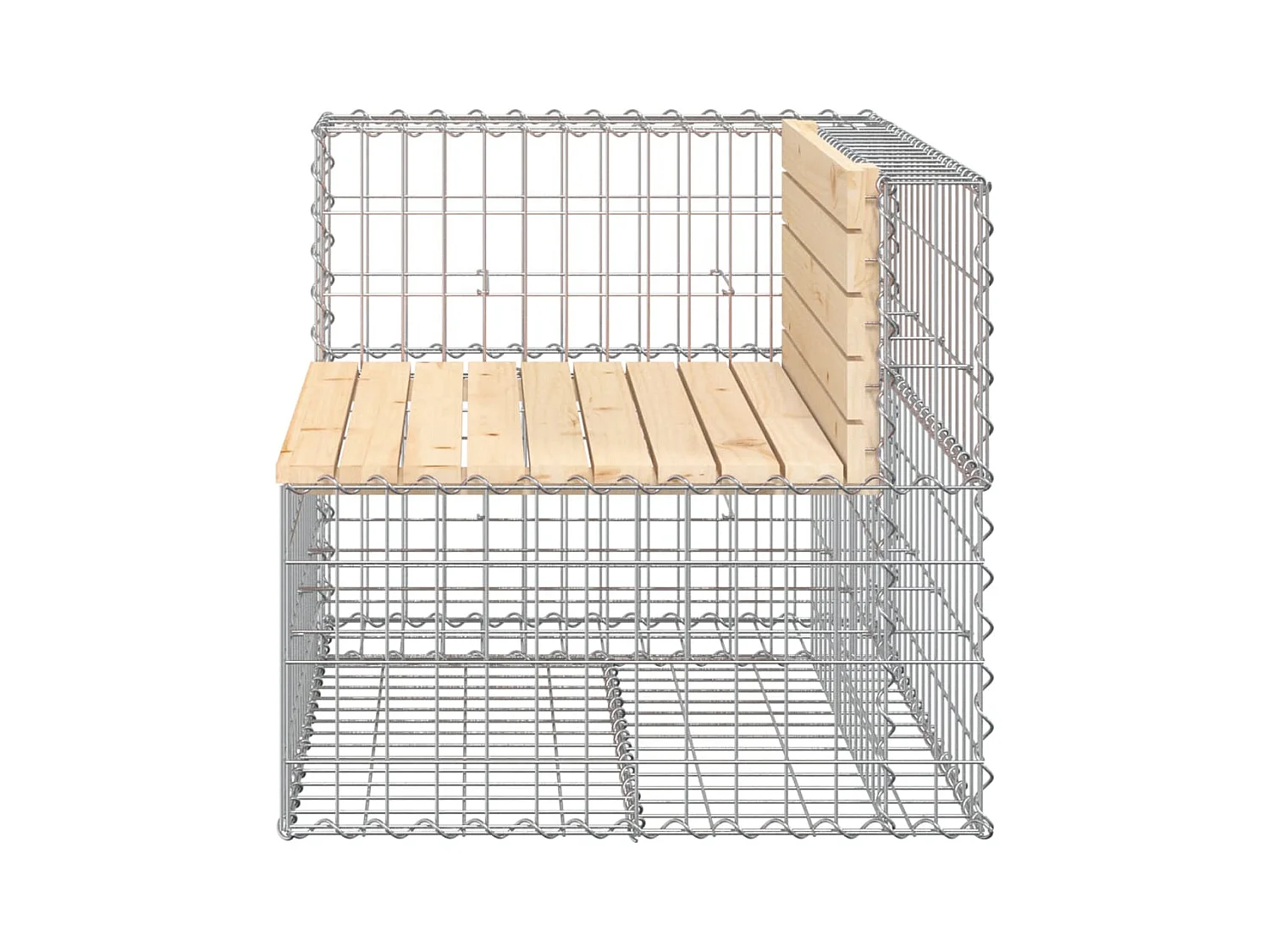 Banco de jardim com design gabião 92x71x65,5 cm pinho maciço