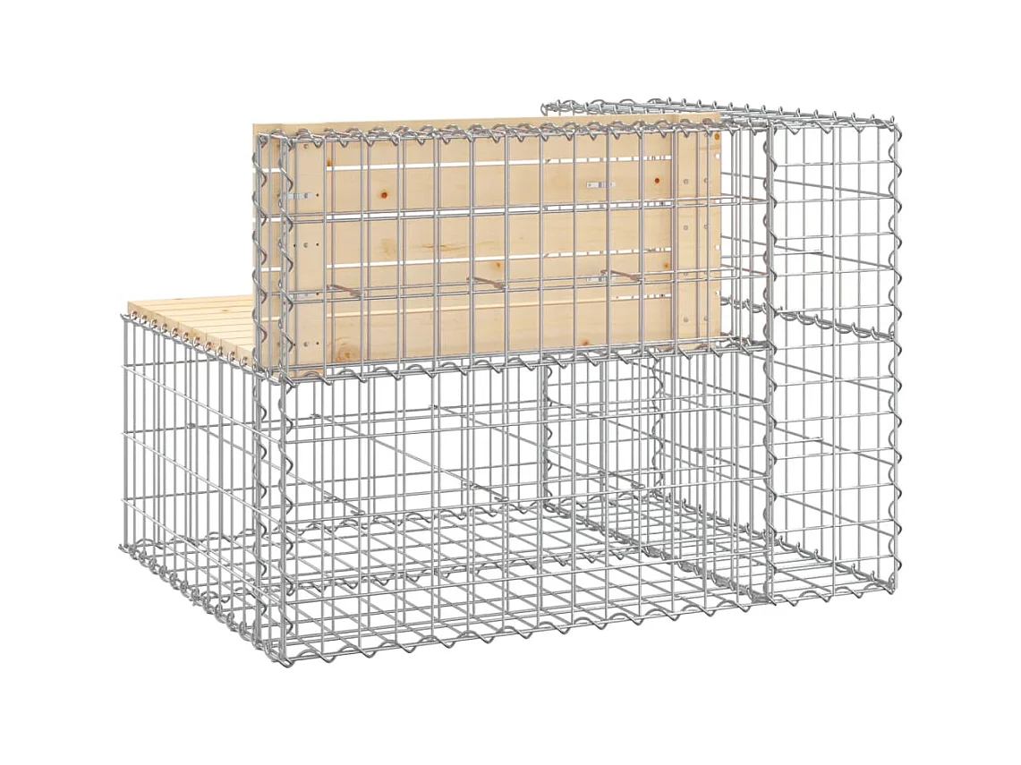 Banco de jardim com design gabião 92x71x65,5 cm pinho maciço