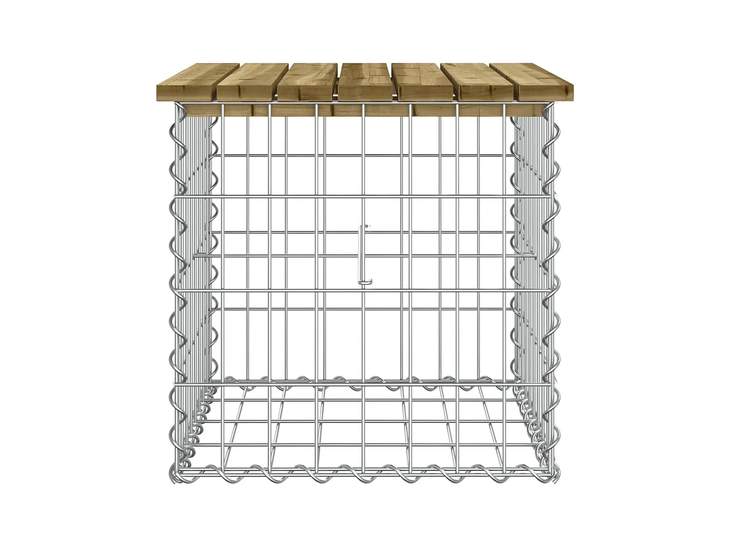 Banco de jardim com design gabião 43x44x42 cm pinho impregnado