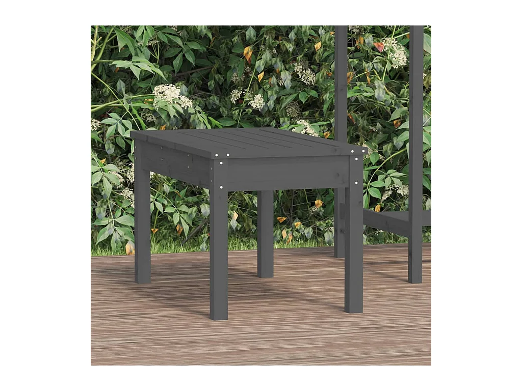Banc de jardin gris 80x44x45 cm bois massif de pin