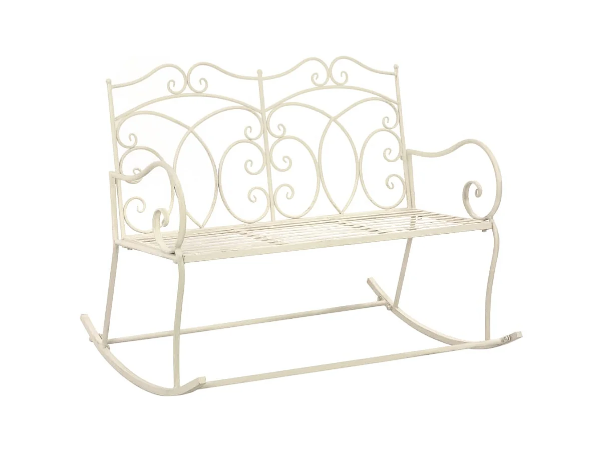 Banc de jardin 104 cm Fer Blanc antique