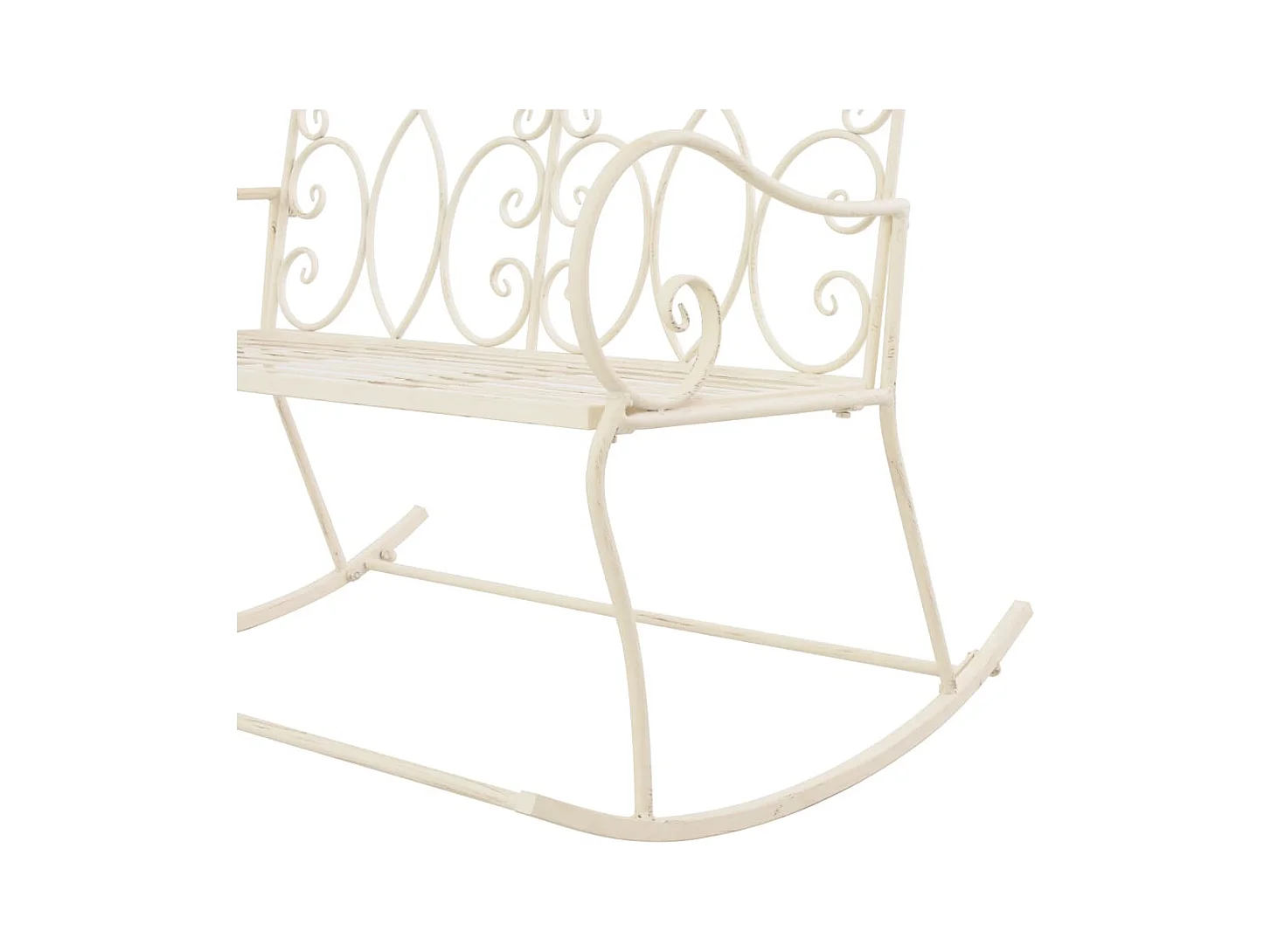 Banc de jardin 104 cm Fer Blanc antique