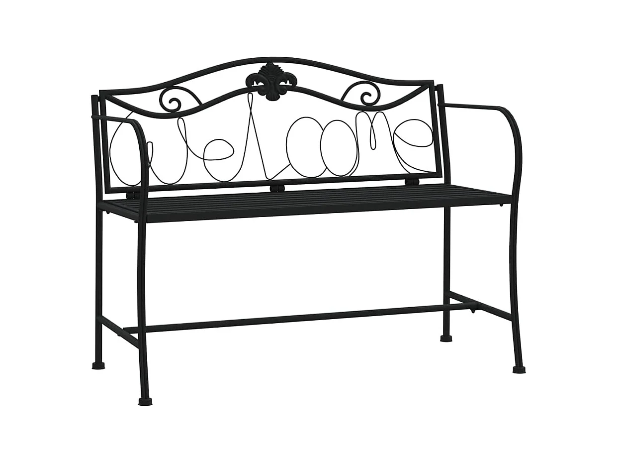 Banc de jardin 2 places 104 cm Noir Acier