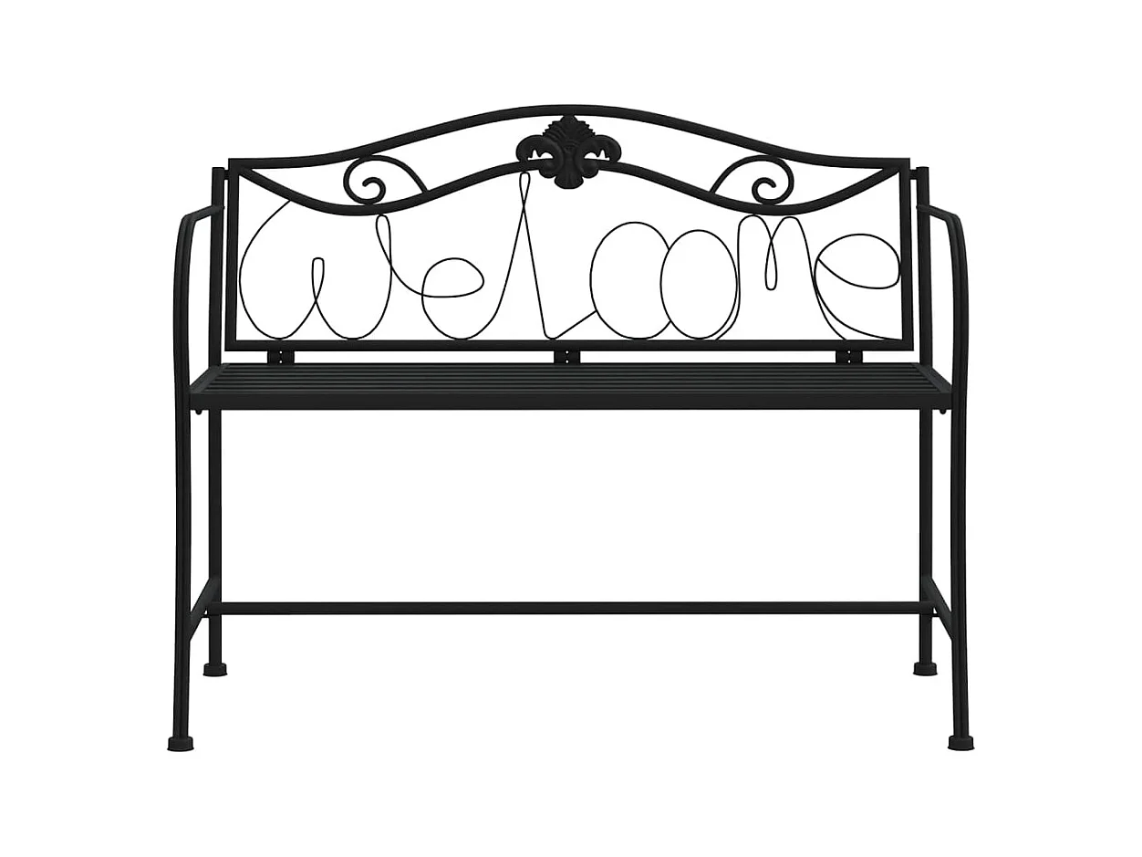 Banc de jardin 2 places 104 cm Noir Acier
