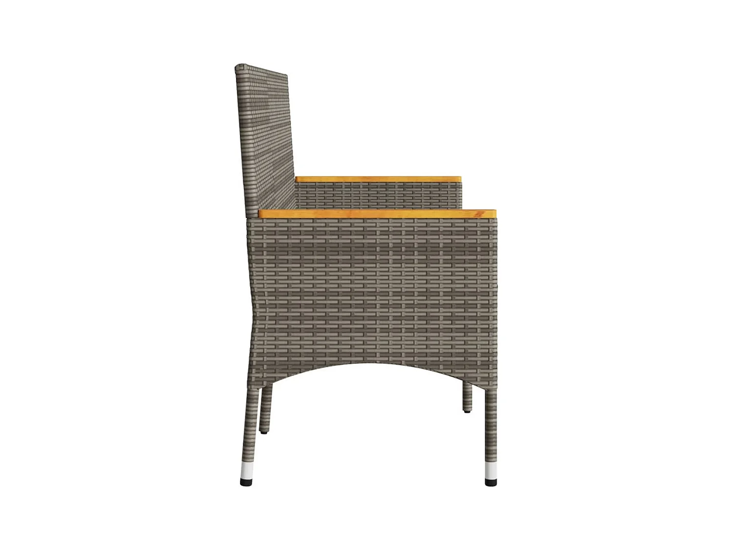 Banc de jardin 3 places avec coussins gris résine tressée