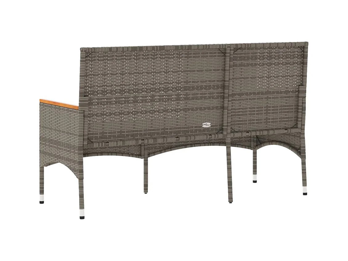 Banc de jardin 3 places avec coussins gris résine tressée