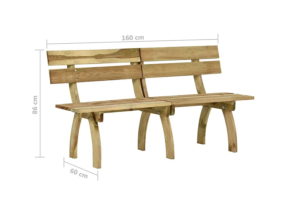 Banc de jardin 160 cm Bois de pin imprégné