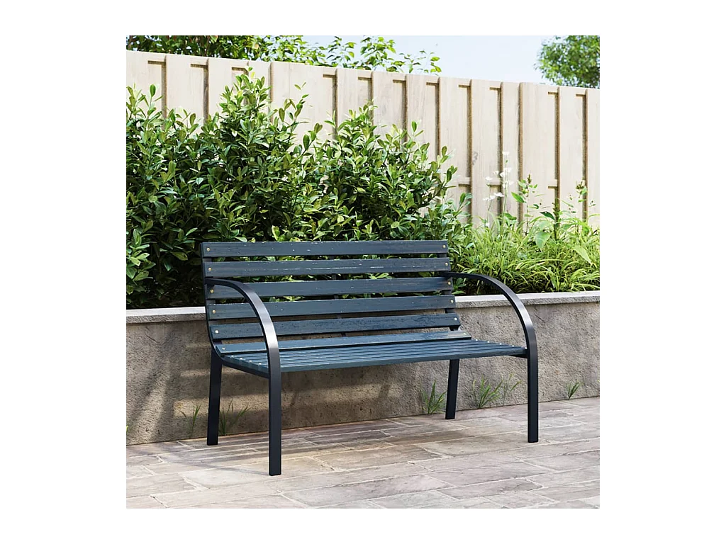 Banc de jardin 120 cm Gris Bois