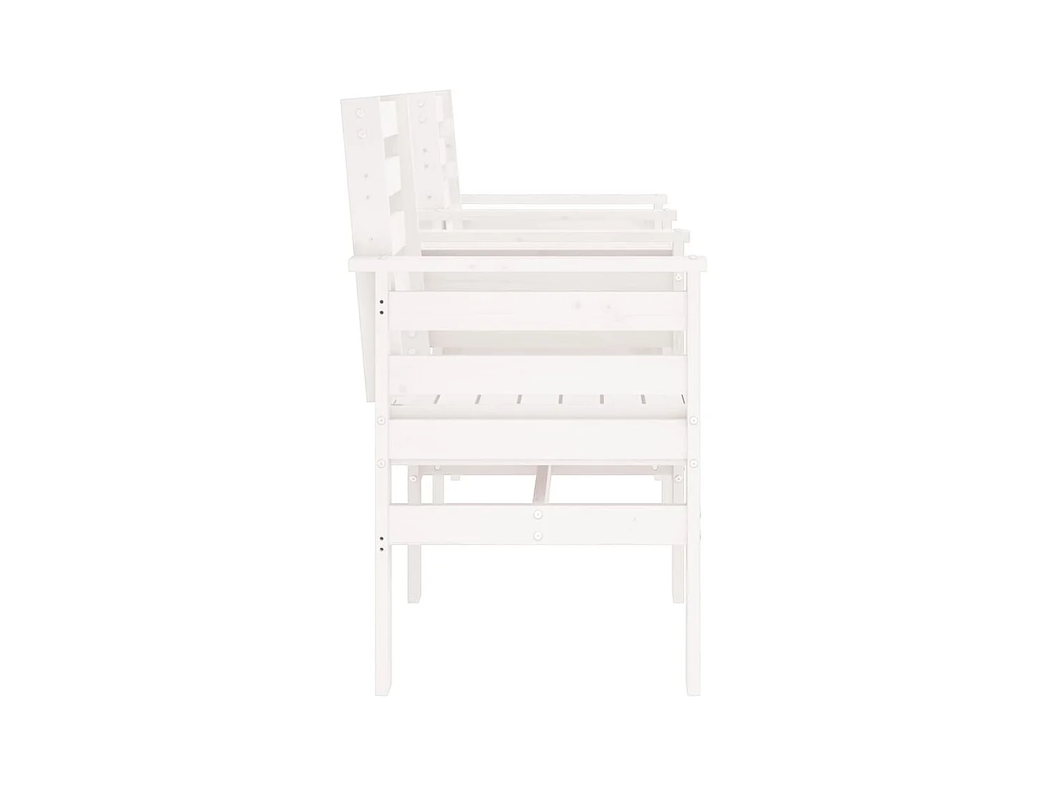 Banc de jardin avec table 2 places blanc bois massif de pin