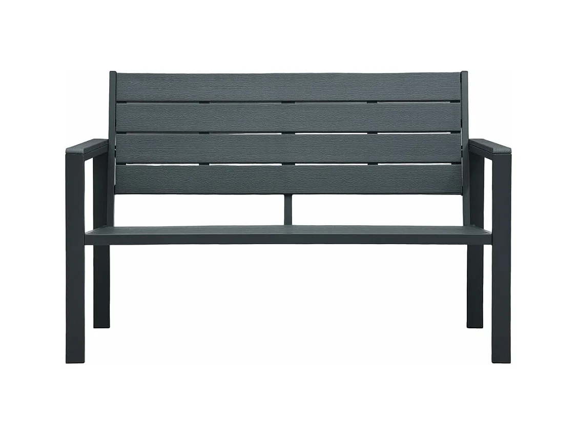 Banco de jardín de HDPE aspecto de madera gris 120 cm