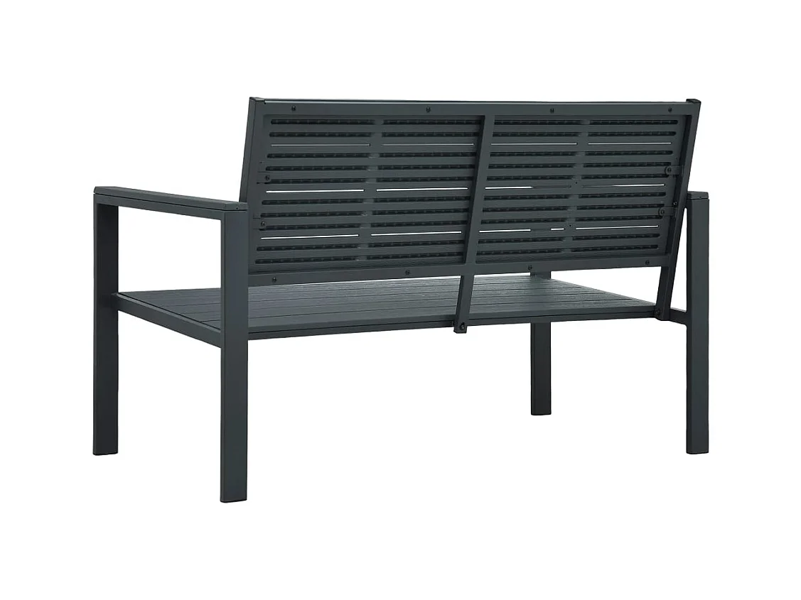 Banco de jardín de HDPE aspecto de madera gris 120 cm