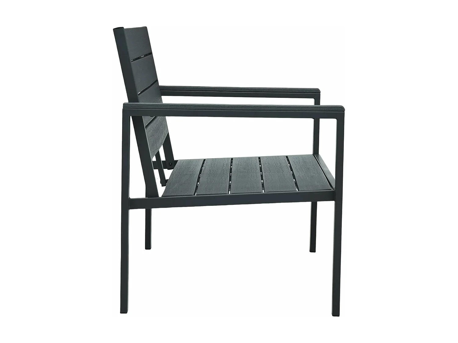 Banc de jardin 120 cm PEHD Gris Aspect de bois
