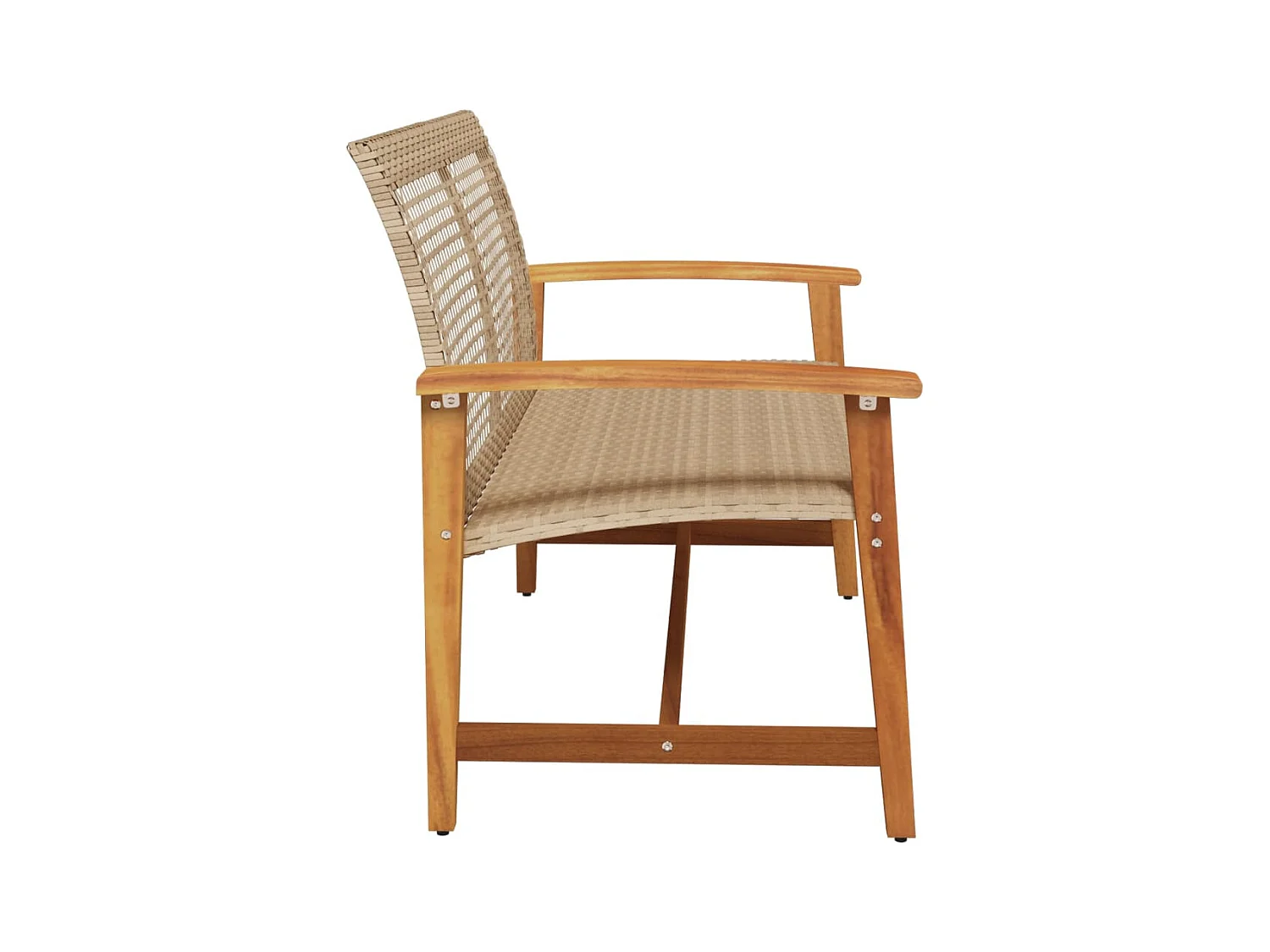 Banco de jardín madera de acacia y ratán PE beige 112 cm