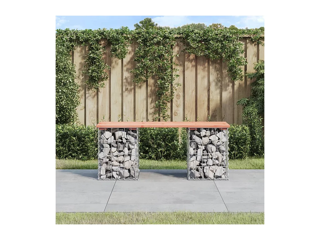 Banc de jardin design gabion 103x31x42cm bois massif de douglas