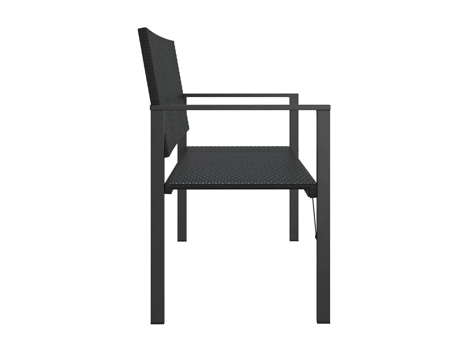 Banco de jardín de 2 plazas ratán sintético negro