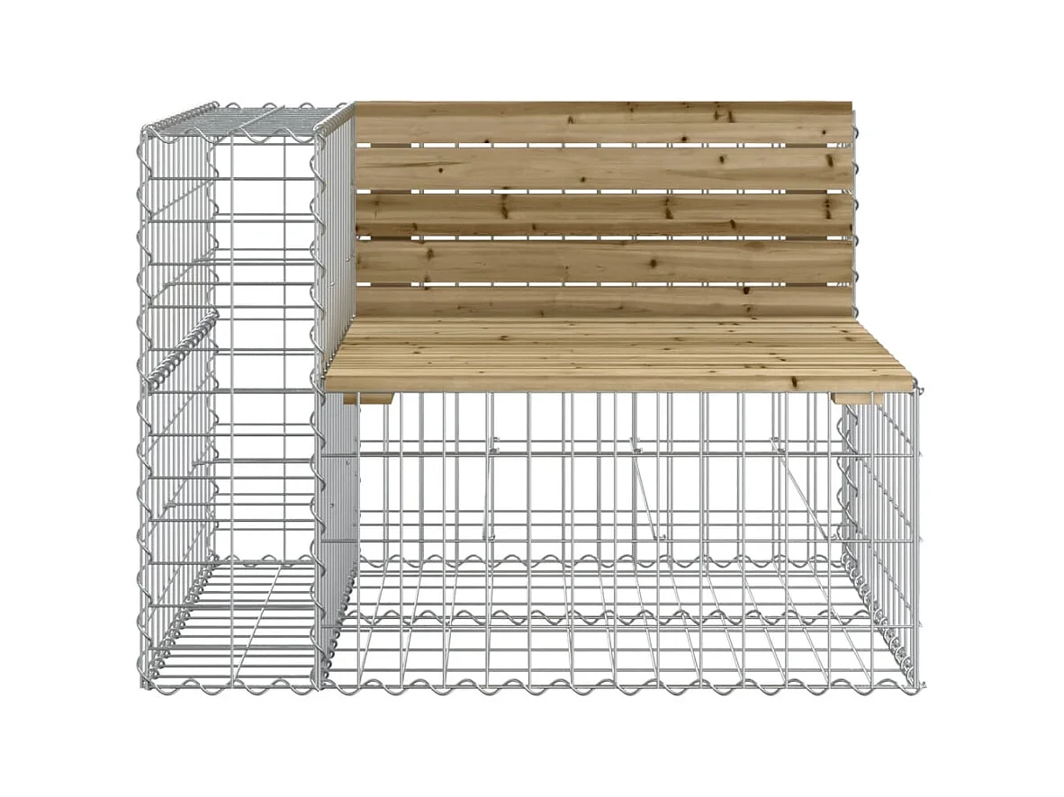 Banco de jardim com design gabião 92x71x65,5 cm pinho impregnado